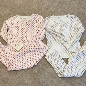Roller Rabbit Size 10 Heart Pattern Kids Pajamas Set x2
